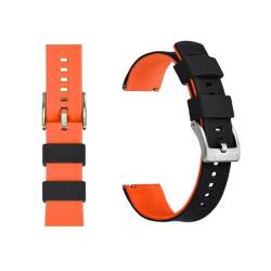 MILNBJK Jeniko Silikon-Uhrenarmband, 20 Mm, 22 Mm, Schnellverschluss, Gummi-Uhrenarmband For Männer Und Frauen, Wasserdichtes Ersatzarmband (Color : Black Orange 1, Size : 20mm) von MILNBJK