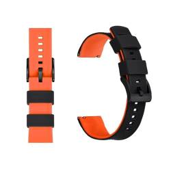 MILNBJK Jeniko Silikon-Uhrenarmband, 20 Mm, 22 Mm, Schnellverschluss, Gummi-Uhrenarmband For Männer Und Frauen, Wasserdichtes Ersatzarmband (Color : Black Orange 2, Size : 20mm) von MILNBJK