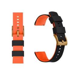 MILNBJK Jeniko Silikon-Uhrenarmband, 20 Mm, 22 Mm, Schnellverschluss, Gummi-Uhrenarmband For Männer Und Frauen, Wasserdichtes Ersatzarmband (Color : Black Orange 3, Size : 20mm) von MILNBJK