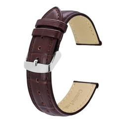 MILNBJK Jeniko Uhrenarmbänder Aus Alligator-geprägtem Leder, 18 Mm, 20 Mm, 22 Mm, 24 Mm, Vintage-Rindsleder-Uhrenarmbänder For Damen Und Herren (Color : Dark Brown, Size : 20mm) von MILNBJK