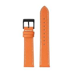 MILNBJK Jeniko Uhrenarmband 18 Mm 20 Mm 22 Mm Kalbsleder-Armband Schnellverschluss-Uhrenarmband Handgefertigter Armbandgürtel Mit Palmenmuster (Color : Orange wh line 2, Size : 18mm) von MILNBJK