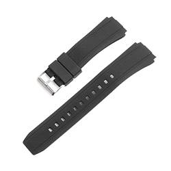 MILNBJK Qualität schwarzer Silikonkautschuk-Riemen for die EDIFICE-Serie EF-552. Armbands Mann Watch Armband Edelstahlbereitschaftsschnalle 25 * 20mm (Color : Black Pin Buckle, Size : 25x20mm) von MILNBJK