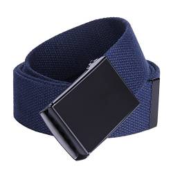 Männer Gürtel herren Leinwand Stoff Gürtel Jeansgürtel,Unisex Gürtel Canvas Belt, stufenlos verstellbarer Stoffgürtel (Blau) von MIMA