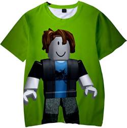 MINIDORA 3D Bedrucktes T-Shirt Roblox für Jungen/Mädchen DynaBlocks Tee Kinder Unisex Kurzarm Videospiele(E03396,120) von MINIDORA