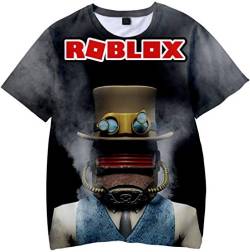 MINIDORA 3D Bedrucktes T-Shirt Roblox für Jungen/Mädchen DynaBlocks Tee Kinder Unisex Kurzarm Videospiele(N01002,140) von MINIDORA