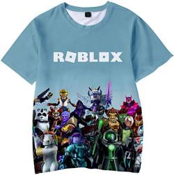 MINIDORA 3D Bedrucktes T-Shirt Roblox für Jungen/Mädchen DynaBlocks Tee Kinder Unisex Kurzarm Videospiele(N01005,110) von MINIDORA