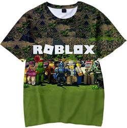 MINIDORA 3D Bedrucktes T-Shirt Roblox für Jungen/Mädchen DynaBlocks Tee Kinder Unisex Kurzarm Videospiele(N22814,120) von MINIDORA