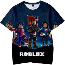 MINIDORA 3D Bedrucktes T-Shirt Roblox für Jungen/Mädchen DynaBlocks Tee Kinder Unisex Kurzarm Videospiele(N22817,130) von MINIDORA