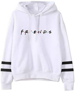 MINIDORA Friends Print Kapuzenpullover für Männer Trendy Long Sleeves Trendy Pullover Geschenk für Freunde L,Weiß von MINIDORA