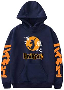 MINIDORA Herren Hoodie Karasuno High School Volleyball Junior Sweatshirt(4XL,Marine A48797) von MINIDORA