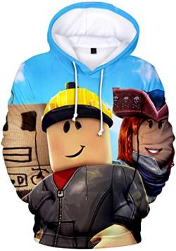 MINIDORA Hoodie Roblox für Jungen Kinder Hoodie Unisex Kapuzenpullover Game Sweater(E03391,150) von MINIDORA