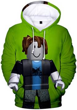 MINIDORA Hoodie Roblox für Jungen Kinder Hoodie Unisex Kapuzenpullover Game Sweater(E03396,130) von MINIDORA