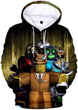 MINIDORA Hoodie Roblox für Jungen Kinder Hoodie Unisex Kapuzenpullover Game Sweater(N01004,130) von MINIDORA