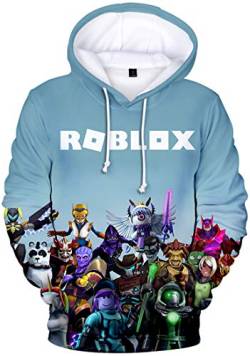 MINIDORA Hoodie Roblox für Jungen Kinder Hoodie Unisex Kapuzenpullover Game Sweater(N01005,100) von MINIDORA