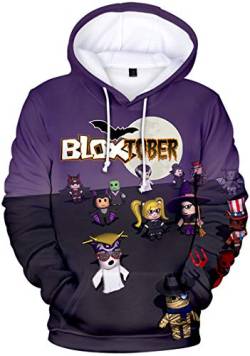 MINIDORA Hoodie Roblox für Jungen Kinder Hoodie Unisex Kapuzenpullover Game Sweater(N22813,130) von MINIDORA