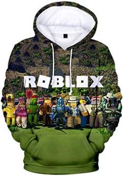 MINIDORA Hoodie Roblox für Jungen Kinder Hoodie Unisex Kapuzenpullover Game Sweater(N22814,120) von MINIDORA