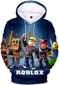 MINIDORA Hoodie Roblox für Jungen Kinder Hoodie Unisex Kapuzenpullover Game Sweater(N22815,120) von MINIDORA