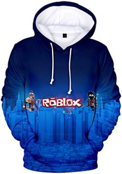 MINIDORA Hoodie Roblox für Jungen Kinder Hoodie Unisex Kapuzenpullover Game Sweater(N22816,130) von MINIDORA