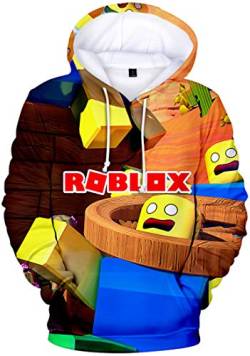 MINIDORA Hoodie Roblox für Jungen Kinder Hoodie Unisex Kapuzenpullover Game Sweater(N22819,120) von MINIDORA
