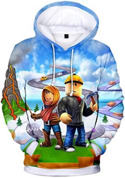 MINIDORA Hoodie Roblox für Jungen Kinder Hoodie Unisex Kapuzenpullover Game Sweater(N25878,130) von MINIDORA