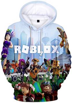 MINIDORA Hoodie Roblox für Jungen Kinder Hoodie Unisex Kapuzenpullover Game Sweater(Q1221,110) von MINIDORA