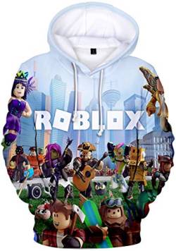 MINIDORA Hoodie Roblox für Jungen Kinder Hoodie Unisex Kapuzenpullover Game Sweater(Q1221,150) von MINIDORA