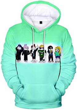 MINIDORA Hoodie Roblox für Jungen Kinder Hoodie Unisex Kapuzenpullover Game Sweater(Q1223,130) von MINIDORA