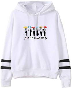 MINIDORA Kapuzenpullover Friends Print für Damen Sweatshirt Lange Ärmel Pullover Trendiges Geschenk für Freunde M,Weiß 772 von MINIDORA