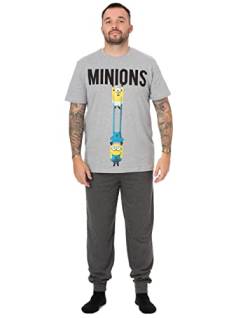 MINIONS Animation Herren Pyjama | Character Lounge Hose und T-Shirt Grau Pyjama-Set | Nachtwäsche Geschenke für Ihn Fanartikel von MINIONS