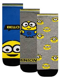 MINIONS Jungen Socken im 3er Pack Mehrfarbig 24-26 von MINIONS