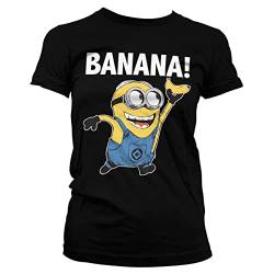 MINIONS Offizielles Lizenzprodukt Banana! Damen T-Shirt (Schwarz), S von MINIONS