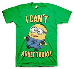 MINIONS Offizielles Lizenzprodukt I Can't Adult Today Herren T-Shirt (Grün), XXL von MINIONS