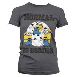 MINIONS Offizielles Lizenzprodukt Normal Life is Boring Damen T-Shirt (Dark Grau), M von MINIONS