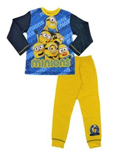 MINIONS Schlafanzug für Jungen, langärmelig, 4 bis 10 Jahre, blau / gelb, 7-8 Jahre von MINIONS