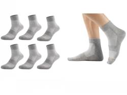 MINISONA 6 Paar Herren Socken Baumwolle Business Socken Herrensocken Sport Socks Atmungsaktive Weiss Grau Schwarz (Grau 6 Paar) von MINISONA