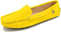 MINITOO Damen Mode Slip-on Gelb Wildleder Slipper Mokassins Beilaufig Flache Schuhe EU 39 von MINITOO