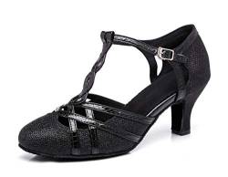 MINITOO Damen Mode Tanzschuhe Geschlossene Abend Party Hochzeit Schuhe L322 Schwarz EU 37.5 von MINITOO