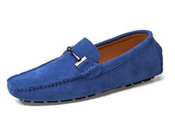 MINITOO Herren Casual Sommer Mokassins Driving Loafers mit Schnalle YY5088 Königsblau EU 42 von MINITOO