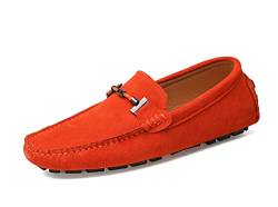 MINITOO Herren Casual Sommer Mokassins Driving Loafers mit Schnalle YY5088 Orange EU 45 von MINITOO