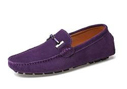 MINITOO Herren Casual Sommer Mokassins Driving Loafers mit Schnalle YY5088 Violett EU 40 von MINITOO