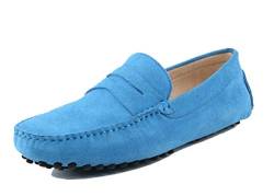 MINITOO Herren Klassisch Hellblau Wildleder Penny Loafers Sommer Mokkassins Schuhe YY2088 EU 44 von MINITOO