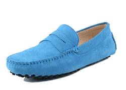 MINITOO Herren Klassisch Hellblau Wildleder Penny Loafers Sommer Mokkassins Schuhe YY2088 EU 45 von MINITOO