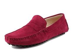 MINITOO Herren Klassisch Weinrot Wildleder Penny Loafers Sommer Mokkassins Schuhe YY2088 EU 45 von MINITOO