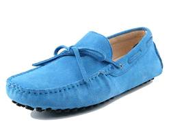 MINITOO Herren Sommer Slipper Moccasins Comfortable Driving Loafers mit Knoten YY2081 Hellblau EU 43 von MINITOO