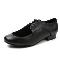 MINITOO Herren Tanzschuhe Standard Schwarz Leder/Wildleder Latein Schuhe TH250501 EU 43.5 von MINITOO