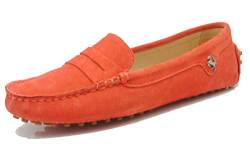 MINITOO Slipper & Mokassins fur Damen Orange Rot Wildleder Flache Schuhe YB9603 EU 38.5 von MINITOO
