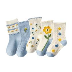 MINLIU Socken für Kinder Mädchen (29-32, Blauer Garten) von MINLIU