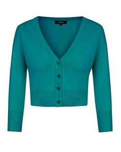 MINTLIMIT Cardigan Damen Kurz V-Ausschnitt Langarmshirt Basic Bolerojacke Freizeit Boleroshrug Grün XL von MINTLIMIT