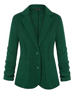 MINTLIMIT Damen 3/4 Ärmel Blazer Leicht Casual Vorne Offen Jacke Jacke Arbeit Büro Blazer(Grün,Größe L) von MINTLIMIT