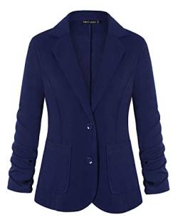 MINTLIMIT Damen Casual Arbeit Büro Blazer Jacke mit Seitentaschen(Marineblau,Größe L) von MINTLIMIT